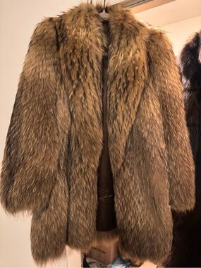 Japanese finn raccoon vintage fur coat super fluffy